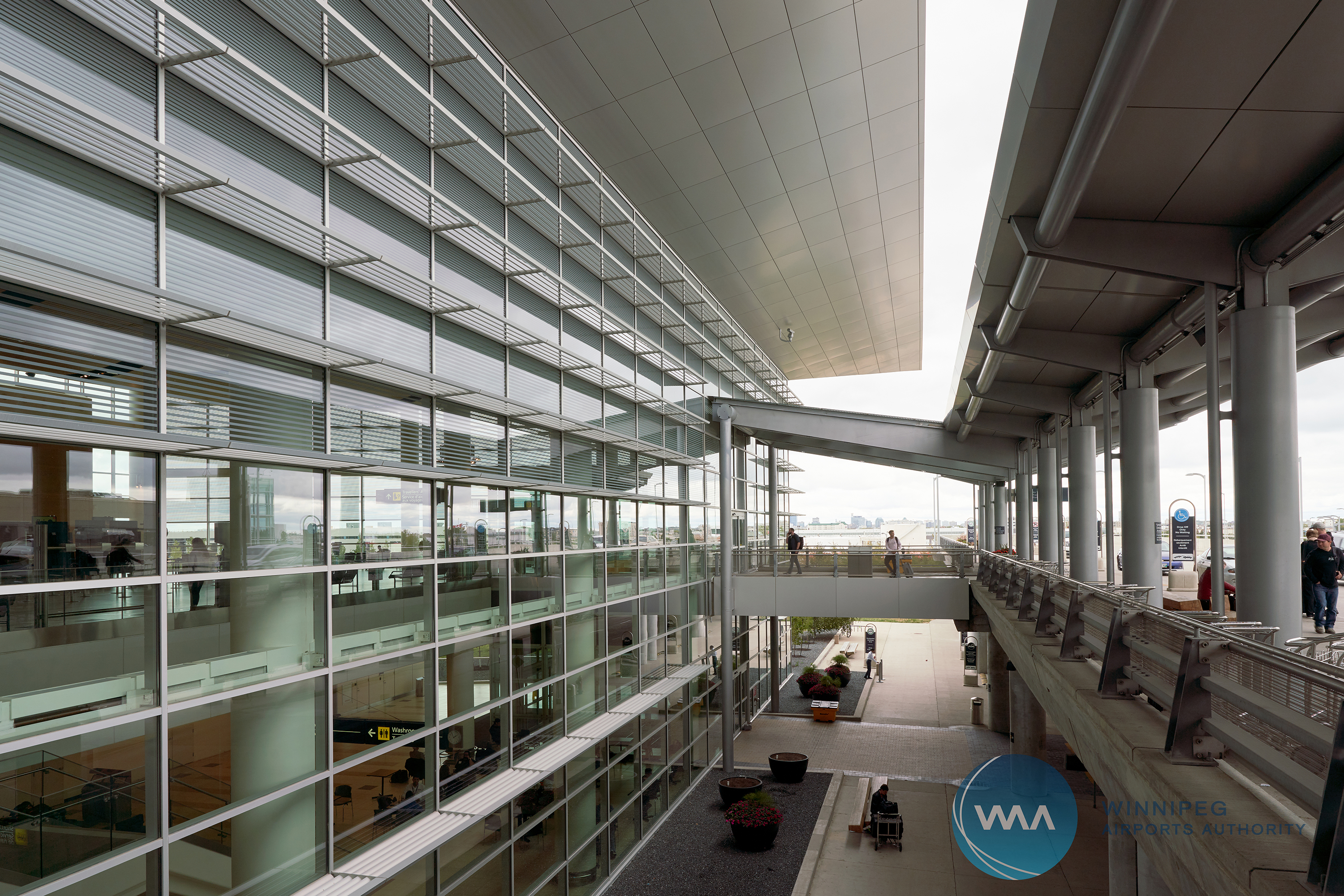 Walkways leading into terminal