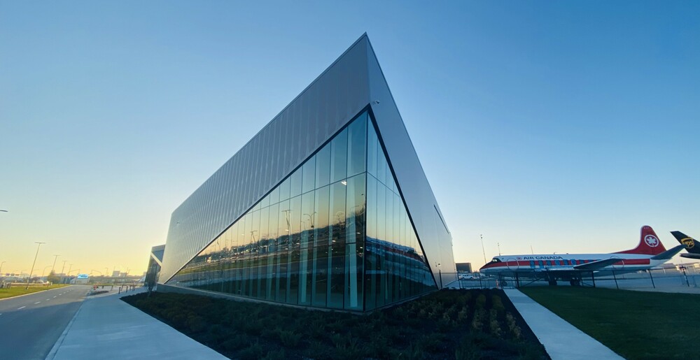 Royal Aviation Museum of Western Canada pictured along the main airport loop at YWG